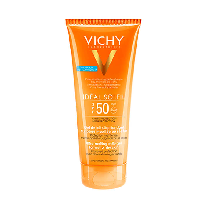 Chống Nắng Vichy Ideal Soleil Body Milk Gel SPF50 PA +++ 200ml Pháp – Kem chống nắng toàn thân