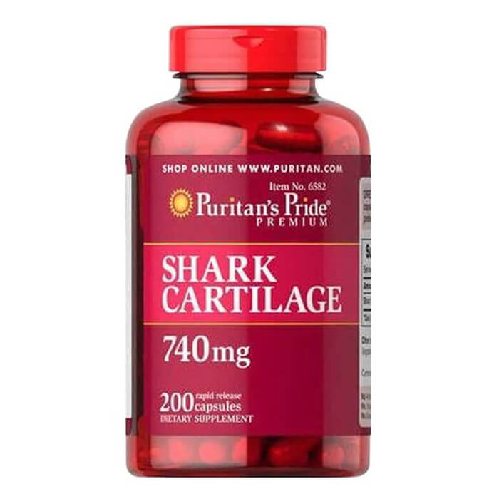 Hỗ trợ xương khớp Sụn Cá Mập Shark Cartilage Puritans Pride 740mg 200 Viên Mỹ