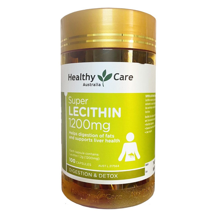 Mầm đậu nành Super Lecithin 1200mg Healthy Care 100 viên Úc