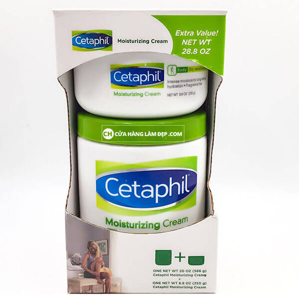 Set 2 kem dưỡng ẩm Cetaphil Moisturizing Cream 566g và 250g Mỹ