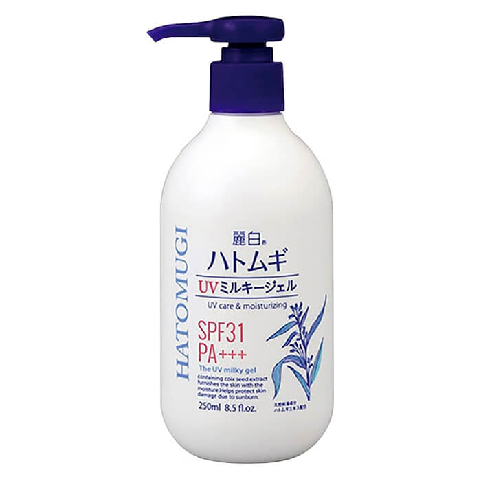 Sữa dưỡng thể Hatomugi UV Milky Gel 250ml Dưỡng da và chống nắng Nhật Bản