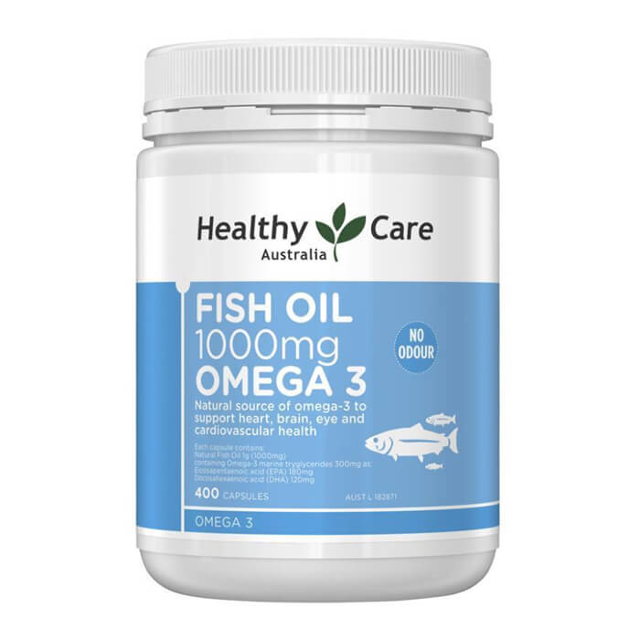 Dầu cá Omega-3 1000mg Healthy Care Fish Oil 400 viên Úc