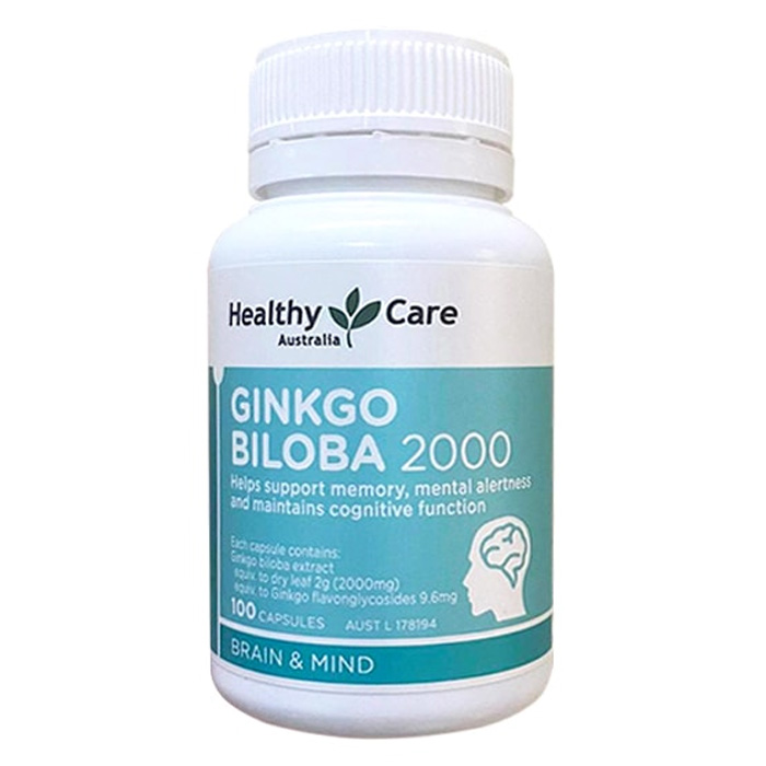 Thuốc bổ não Ginkgo Biloba 2000 mg Healthy Care 100 viên Úc