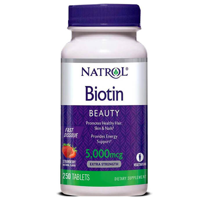 Thuốc mọc tóc Natrol Biotin 5000 mcg Fast Dissolve 250 viên Mỹ