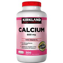 Thuốc Uống Calcium 600mg Kirkland bổ sung Canxi + Vitamin D3 500 viên Mỹ
