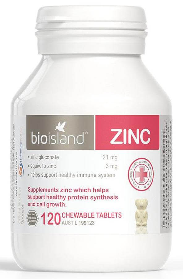 Viên uống bổ sung kẽm cho trẻ Bio island ZINC 120 viên nhai Úc