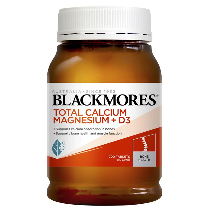 Viên uống bổ xương khớp Blackmores total Calcium & magnesium + D3 200 viên Úc