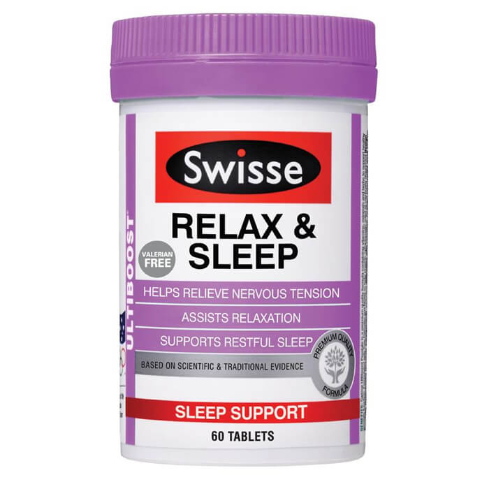 Viên uống giảm căng thẳng hỗ trợ giấc ngủ Swisse Relax & Sleep Úc 60 viên
