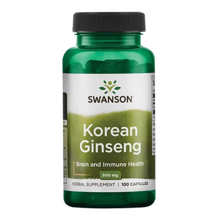 Viên uống nhân sâm Hàn Quốc Swanson Korean Ginseng 500mg Mỹ (100 viên)