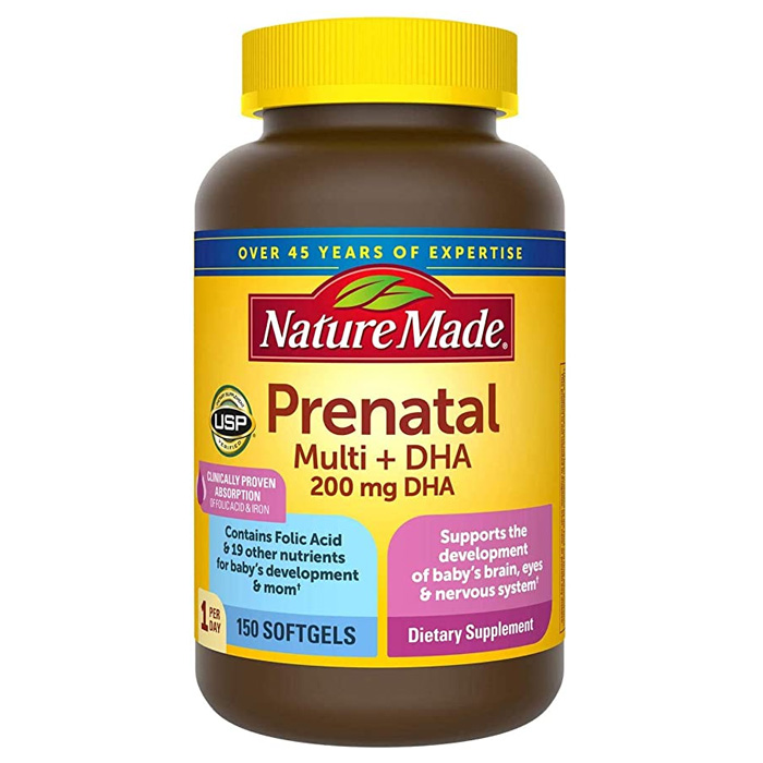 Viên uống Prenatal Multi DHA Nature Made bổ sung Vitamin cho bà bầu Mỹ