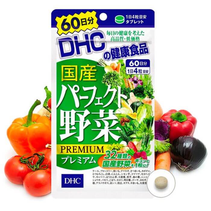 Viên DHC Rau Củ bổ sung chất xơ vitamin, trị táo bón 60 ngày Nhật Bản