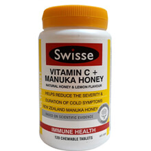 Thuốc uống tăng miễn dịch Vitamin C Manuka Honey Swisse 120 viên nhai Úc